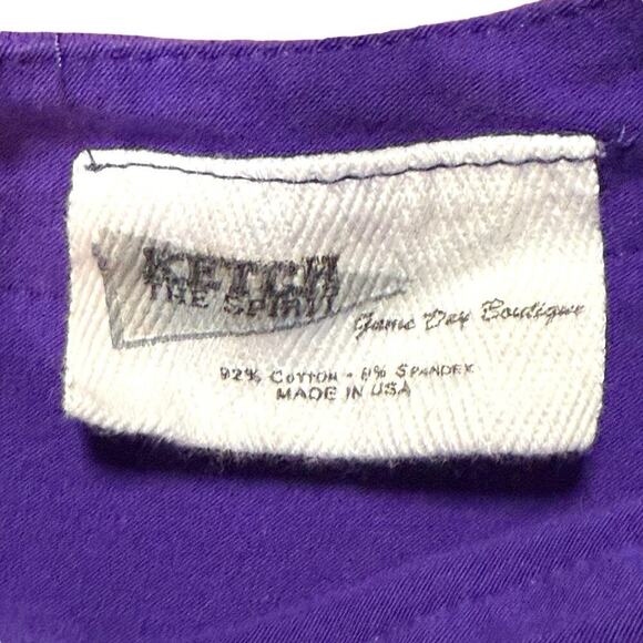 Y2K Ketch the Spirit TCU Game Day Mini Babydoll Dress Womens Purple White Small - Picture 8 of 10